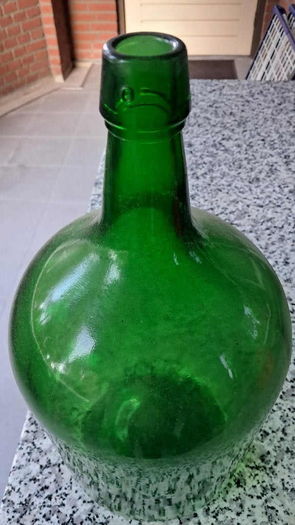 groene glazen sierfles, Ophalen of Verzenden