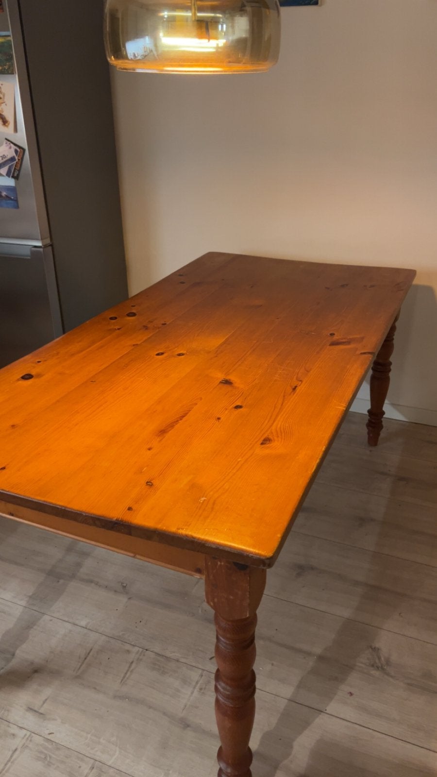 Gratis! Massief houten eettafel - Landelijke stijl, Ophalen, Gebruikt, 50 tot 100 cm, 150 tot 200 cm