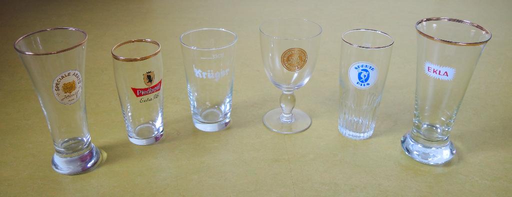 Bierglazen - 6 verschillende bierglazen - Gratis, Verzamelen, Biermerken, Ophalen, Nieuw, Glas of Glazen, Overige merken