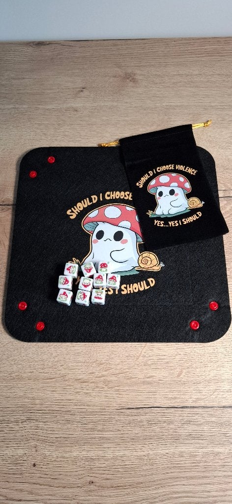 Diceset: Dice 10 D6 , pouch tray mushroom., 1234road, Vijf spelers of meer, Nieuw, Ophalen of Verzenden