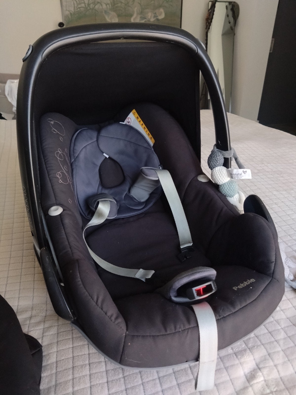 Maxi Cosi Pebble met Pebble voetenzak, Ophalen, Autogordel, Zo goed als nieuw, 0 t/m 13 kg