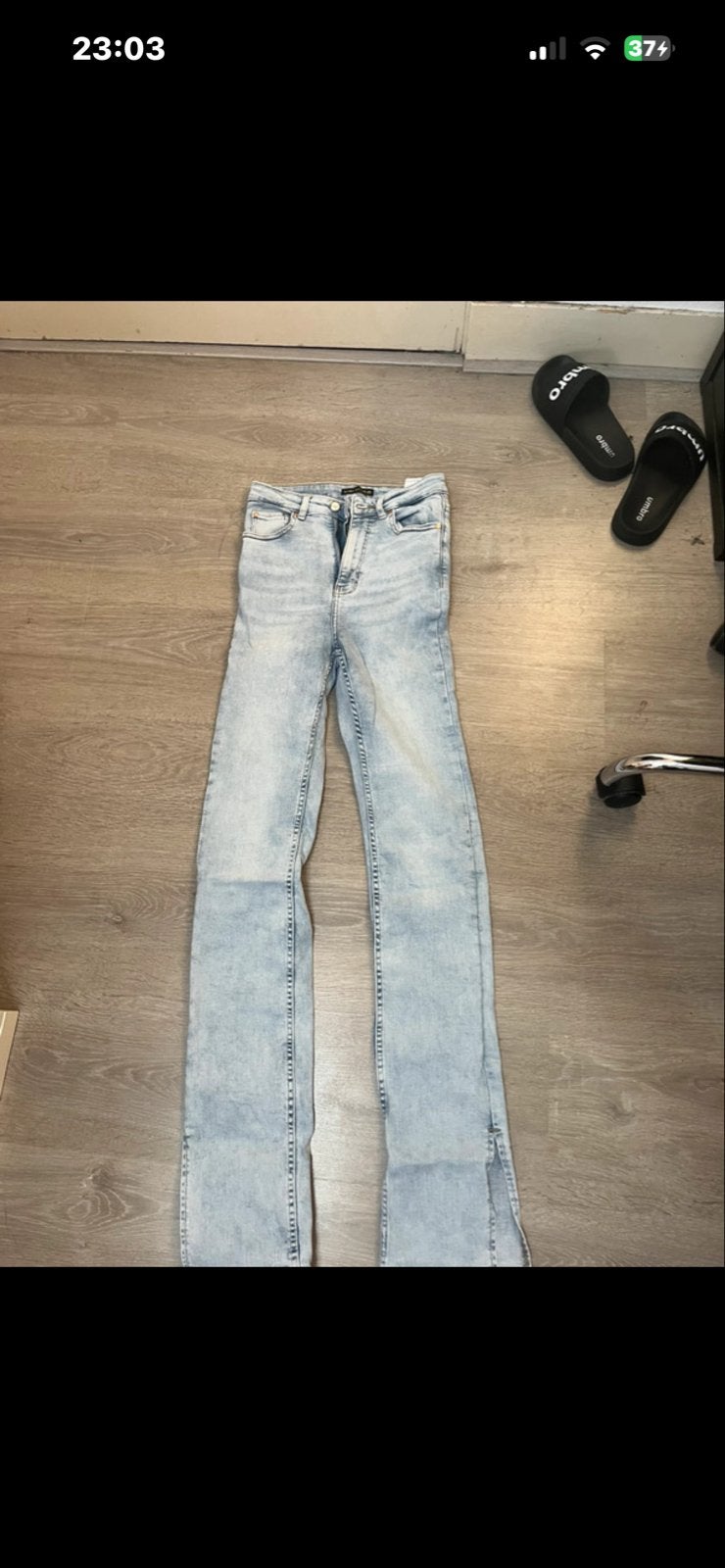 Seven Sisters Jeans - Lichtblauw met split, Ophalen of Verzenden, Zo goed als nieuw, Blauw, W27 (confectie 34) of kleiner
