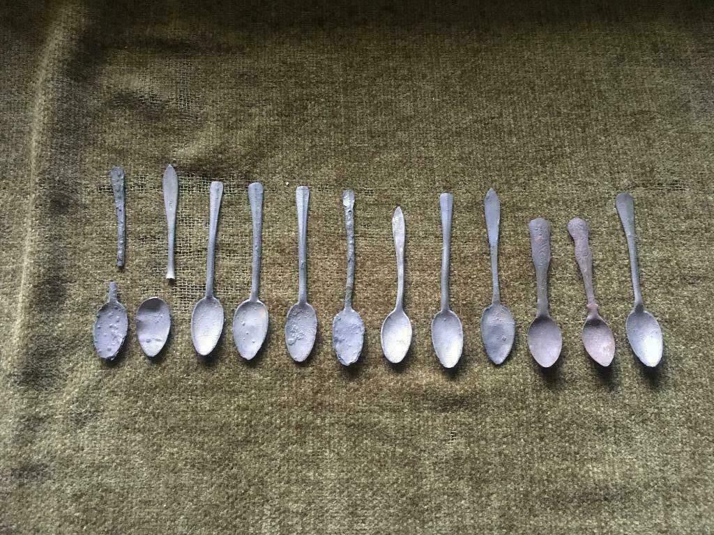 Zeer oude Tinnen theelepeltjes te koop, Antiek en Kunst, Antiek | Tin, Ophalen