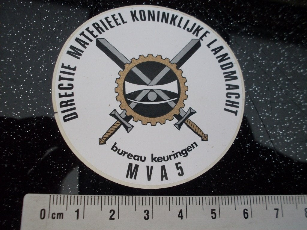 sticker directie materieel koninklijke landmacht mva 5 buro, Verzenden, Zo goed als nieuw, Bedrijf of Vereniging
