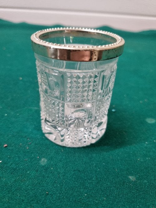 Lepelvaasje vintage kristal glas, Ophalen of Verzenden