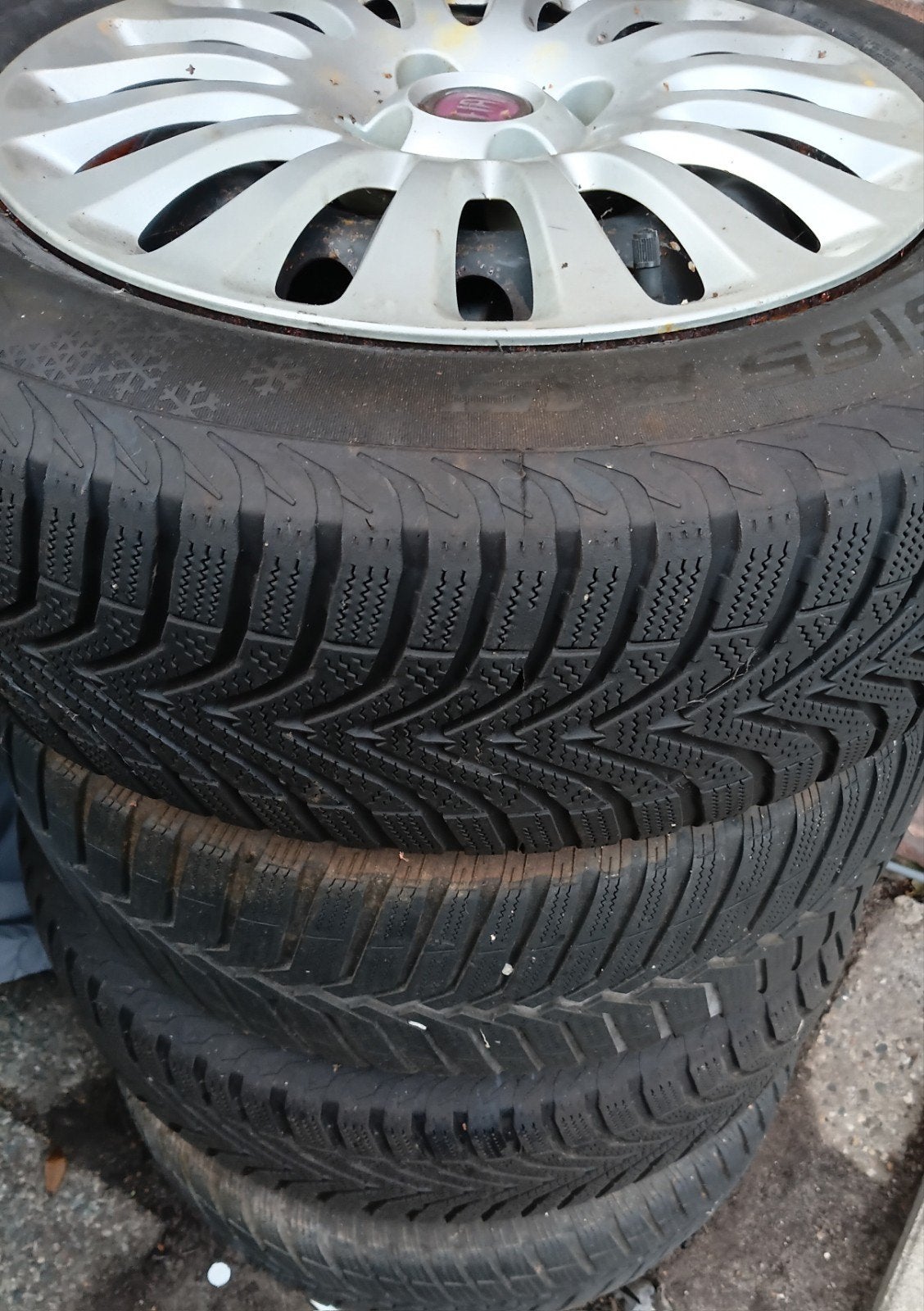 Winterbanden met velgen voor Fiat Punto, Gebruikt, 15 inch, Banden en Velgen, Personenwagen