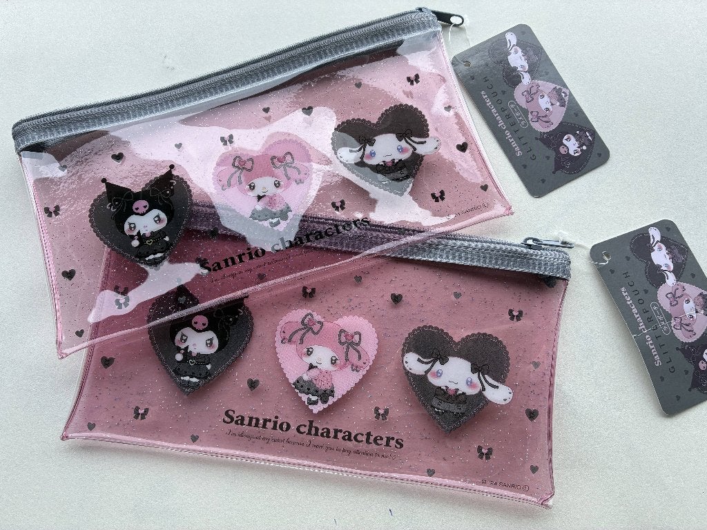 Sanrio Kuromi My Melody Cinnamoroll glitter pouch nieuw, Verzenden, Nieuw, Roze, Softcase