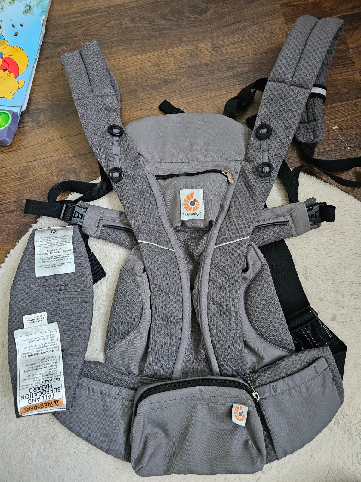 Ergobaby Omni Breeze Draagzak - Graphite Grey, Overige merken, Ergobaby, Ophalen of Verzenden, Zo goed als nieuw