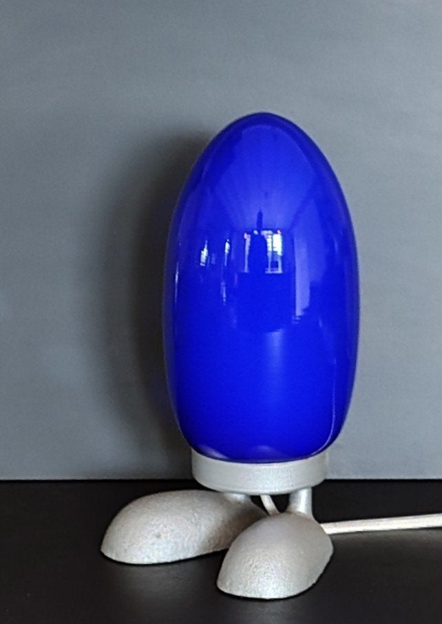 ikea Fjorton tafellampje, dino egg., Blauw, Gebruikt, Ophalen of Verzenden, Glas