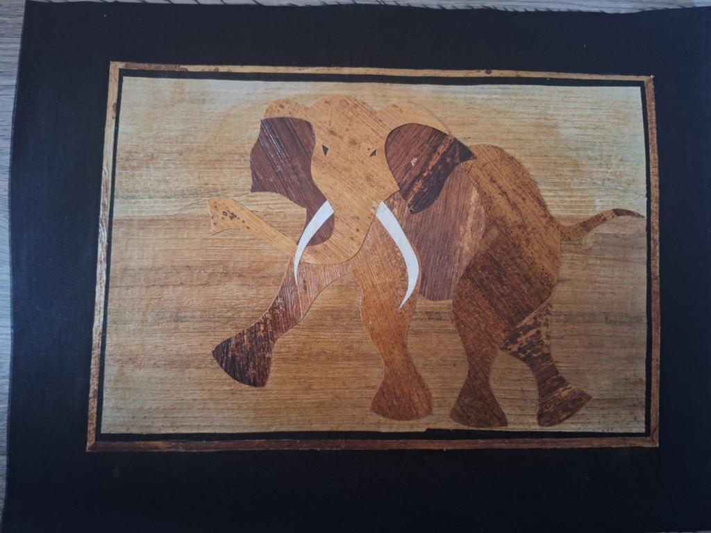 Uniek Olifant Batik Houtsnijwerk uit Zuid-Afrika, Ophalen of Verzenden