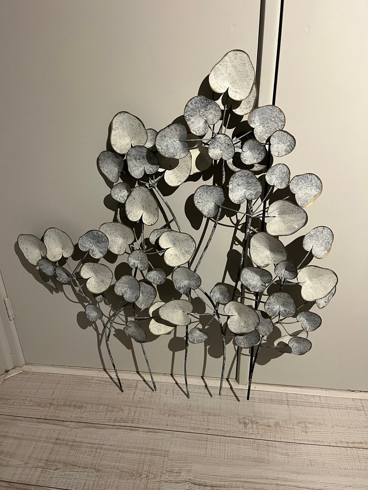 Metalen wanddecoratie bladeren - ca. 80x80 cm, Ophalen, Metaal, Wandsculptuur, Zo goed als nieuw