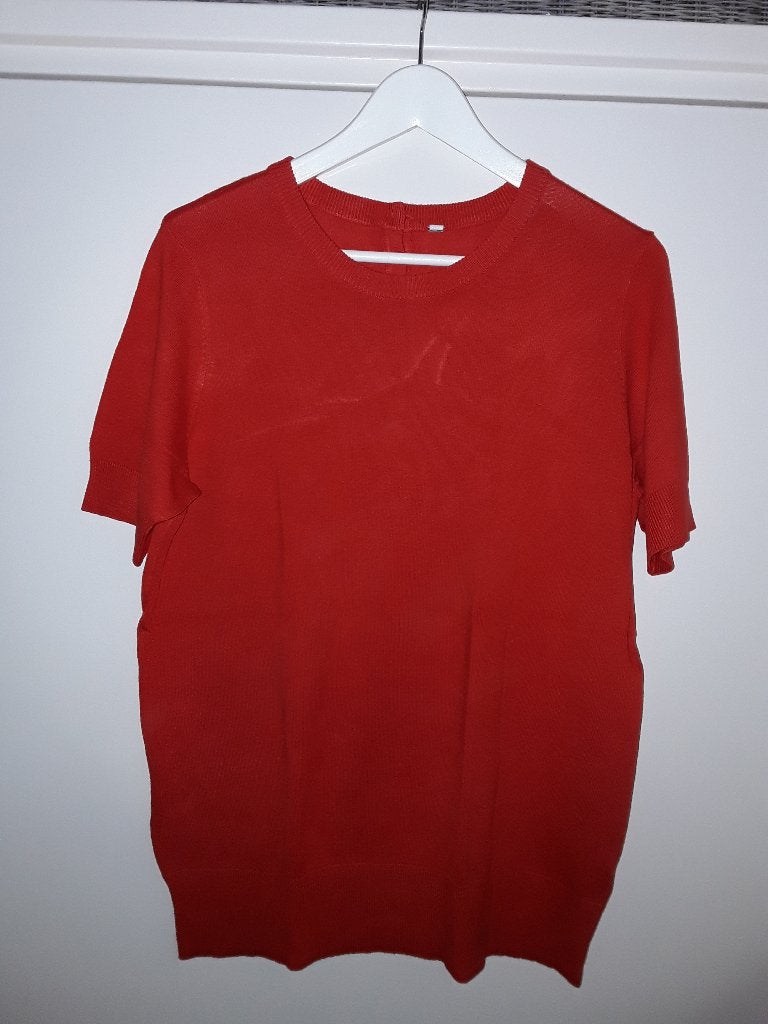 Hema Rood Shirtje Met Ronde Hals Maat XL, Kleding | Dames, Tops, Maat 46/48 (XL) of groter, Ophalen of Verzenden, Korte mouw, Gedragen
