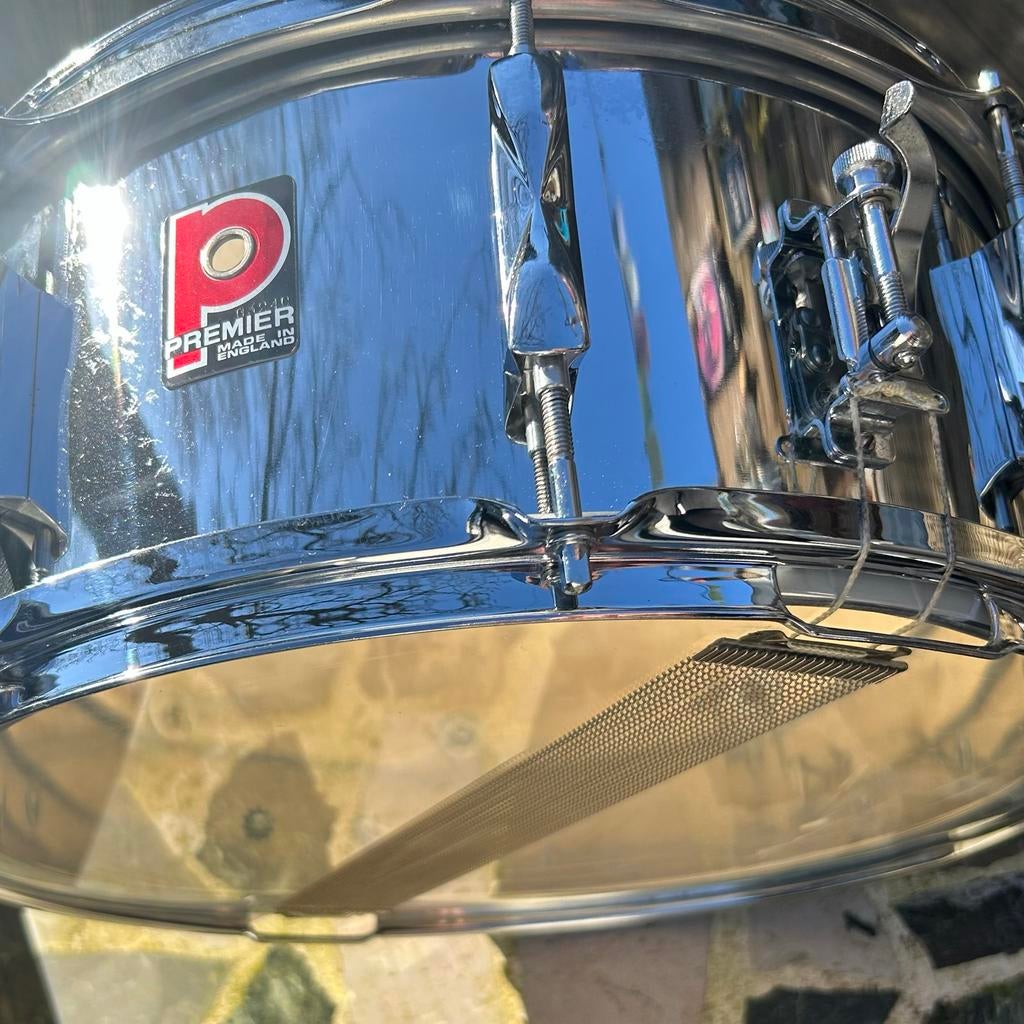 Premier Vintage Stalen Snare 14” x6.5” - Jaren '80, Muziek en Instrumenten, Gebruikt, Premier, VK, Ophalen of Verzenden