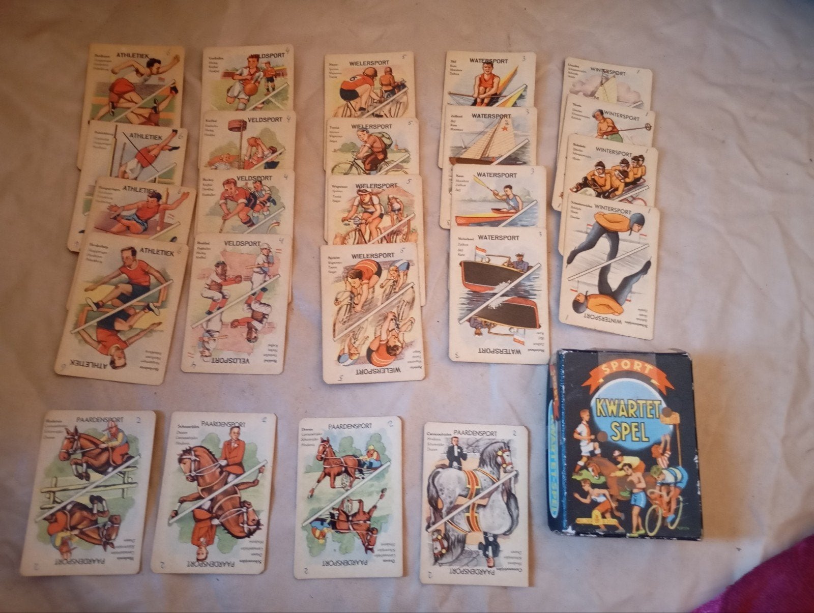 Vintage Kwartet spel Sport Mulder & Zoon 1947, Verzenden, Gebruikt, Overige typen