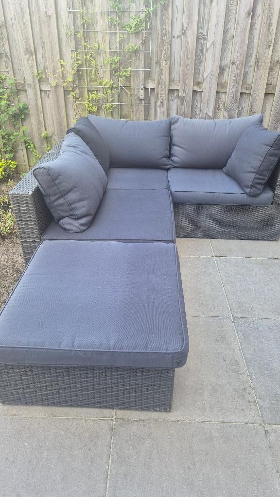 Loungeset antracietkleur, Tuin en Terras, Ophalen, 4 zitplaatsen, Kunststof, Gebruikt