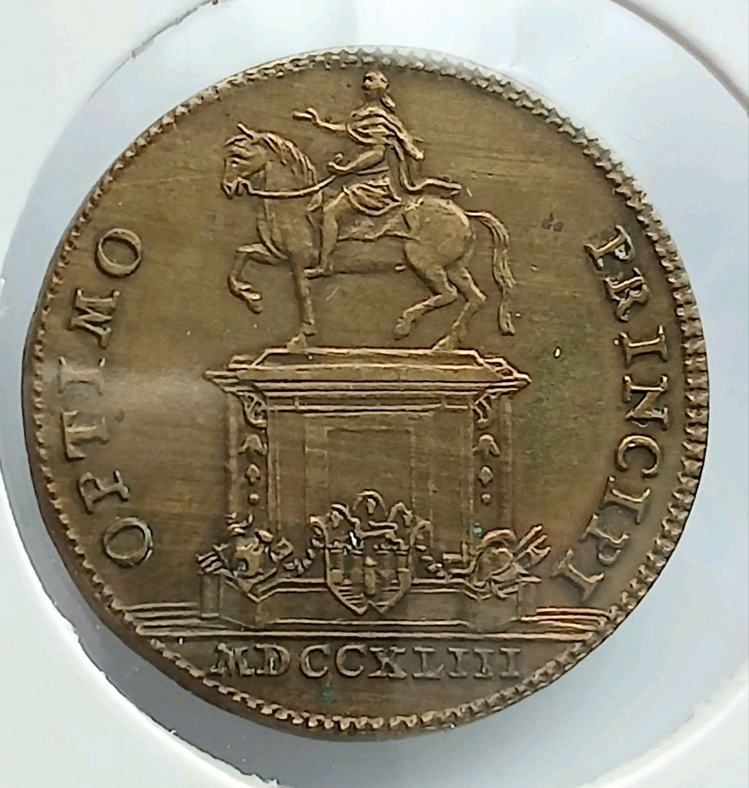 Lodewijk XV 1743 Optimo Principi Antieke Munt Nuremberg Coin, Ophalen of Verzenden