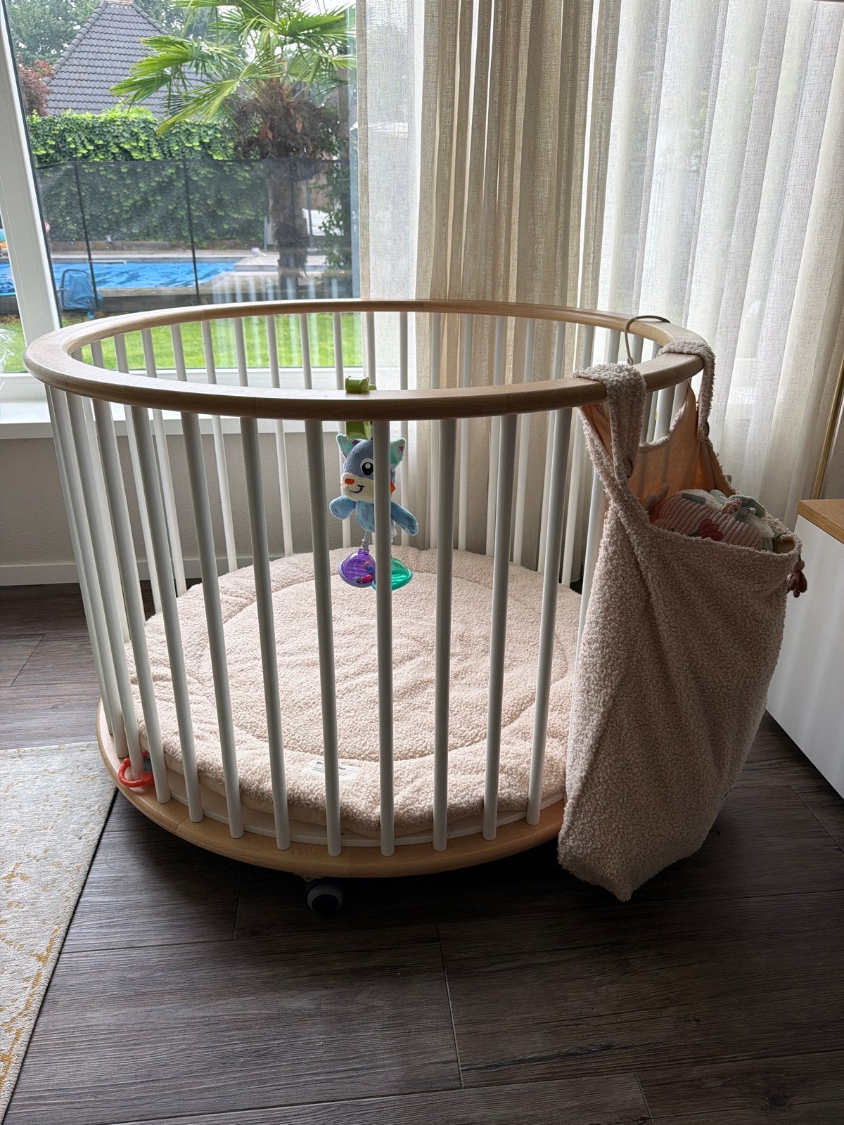 Bopita Rondo Box met Jollein Boxkleed en Opbergzak, Ophalen, Zo goed als nieuw, Rond, Boxkleed