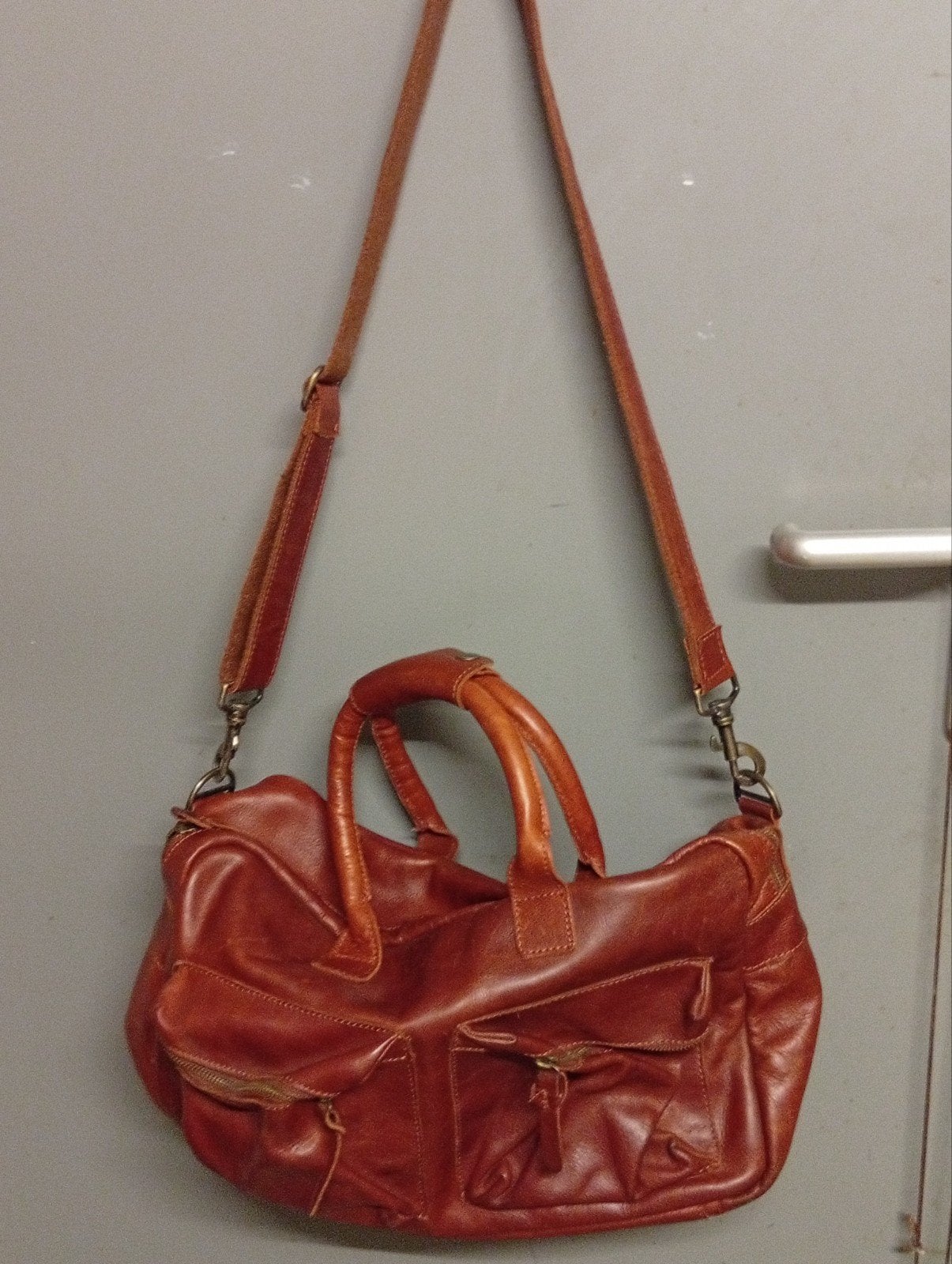 Sacha Premium Collection Leren Handtas/Schoudertas, Ophalen of Verzenden, Gebruikt, Bruin, Handtas