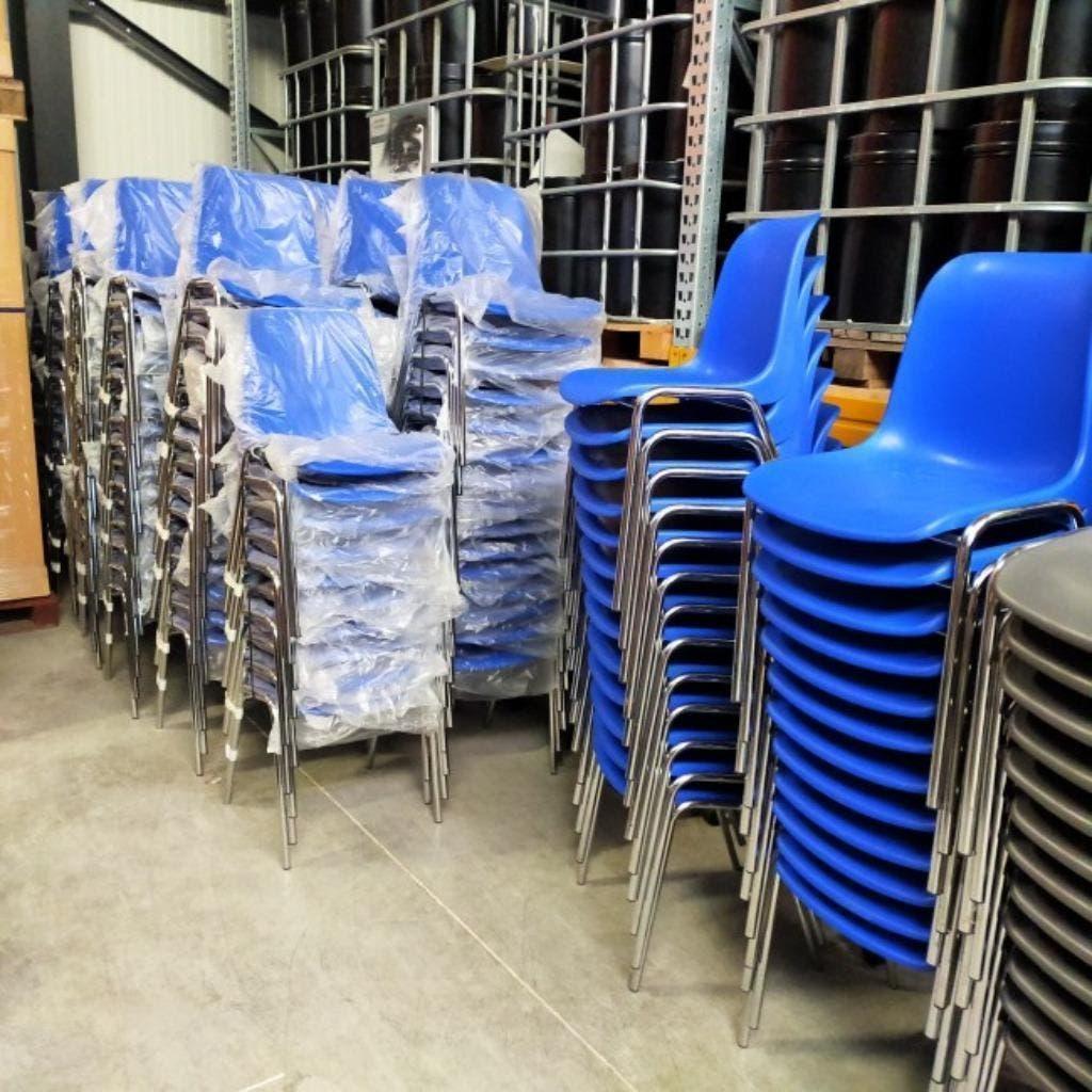 NIEUW Kantinestoel Bericoplast Helene - blauw kunststof