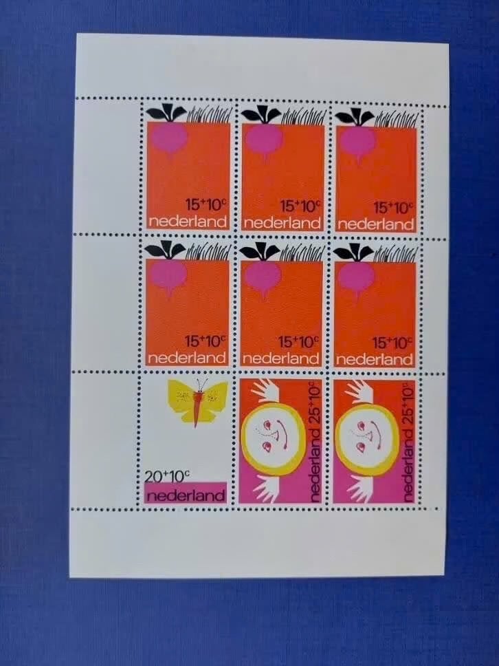Postzegel NL 1971 PF Blok Kinderzegels 30-08, Ophalen of Verzenden, Na 1940, Postfris
