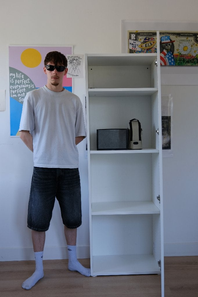 White One-Door Wardrobe, Ophalen, Met deur(en), 50 tot 100 cm, Zo goed als nieuw