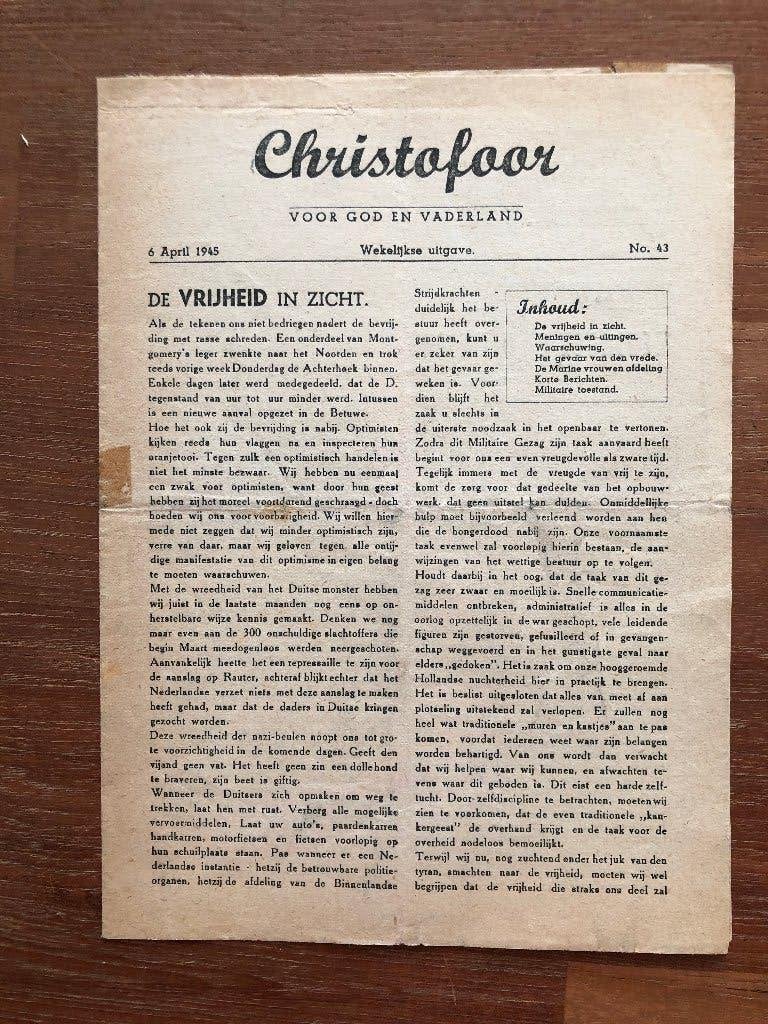 1945, 3 illegale kranten: De Lichtflits 14 maart (Haarlem), Boeken, Verzenden, Overige onderwerpen, Tweede Wereldoorlog, Gelezen