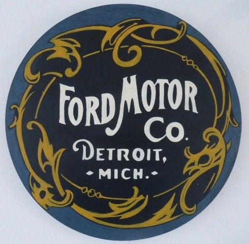 Handgeschilderd bord / Ford / Art Nouveau / Jugendstil, Reclamebord, Ophalen of Verzenden, Zo goed als nieuw, B6