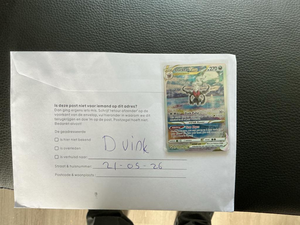 Pokémon Darkrai VSTAR kaart - mint, Ophalen of Verzenden, Zo goed als nieuw, Losse kaart