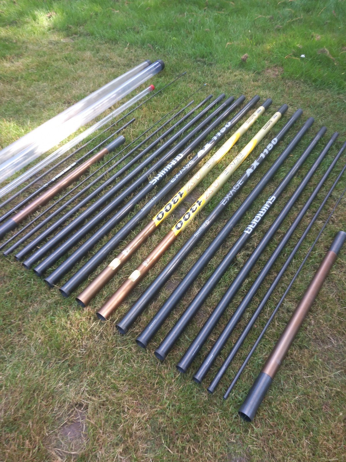 2x Shimano Exage AX >> 13m incl cupset, Ophalen, Zo goed als nieuw, Vaste hengel