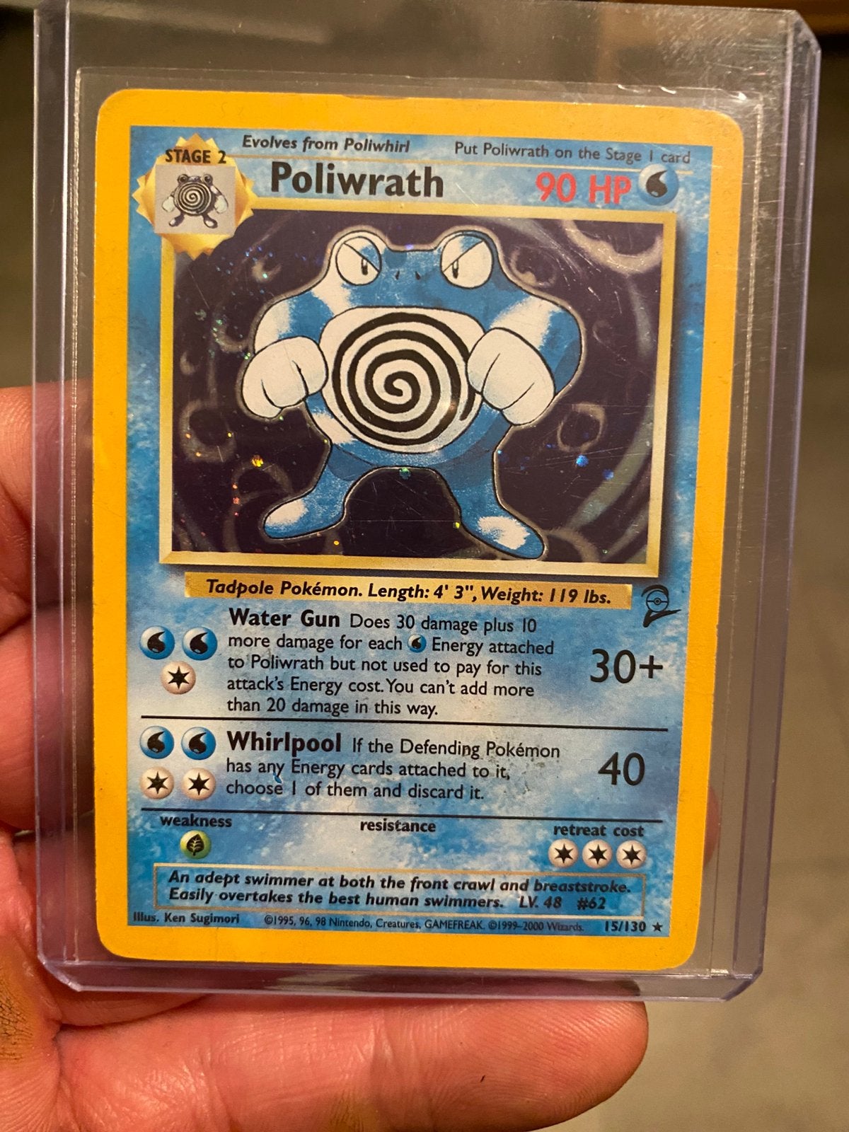 Vintage holo Poliwrath pokemon kaart, Verzenden, Zo goed als nieuw
