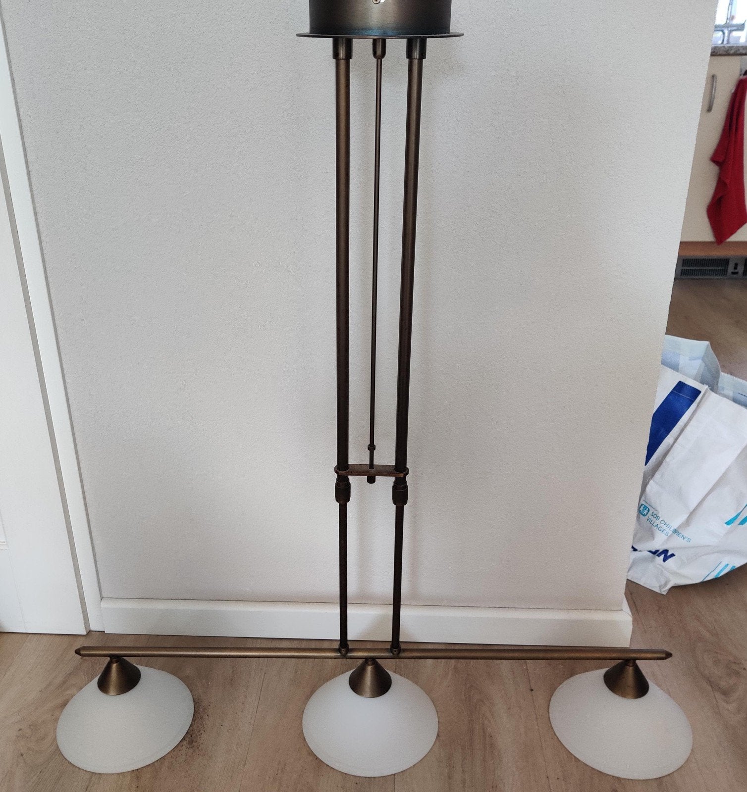 Eettafel lamp - 3 lichts - dimbaar - hoogte verstelbaar, Huis en Inrichting, Lampen | Hanglampen, Ophalen, Gebruikt, E27 (groot)