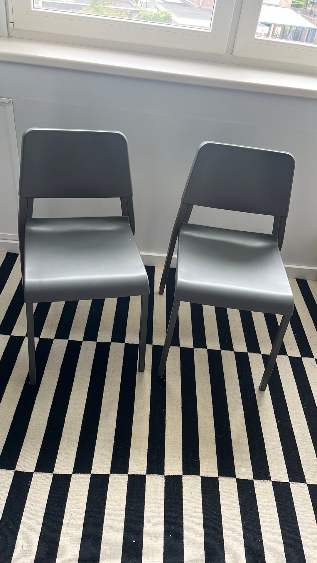 Eetkamer stoel grijs set 4 ikea TEODORES, Ophalen, Gebruikt, Grijs, Vier