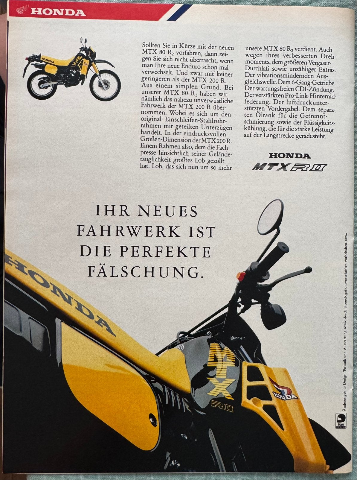 Advertentie 1987 Honda MTX80 R2, Verzenden, Zo goed als nieuw, Motoren