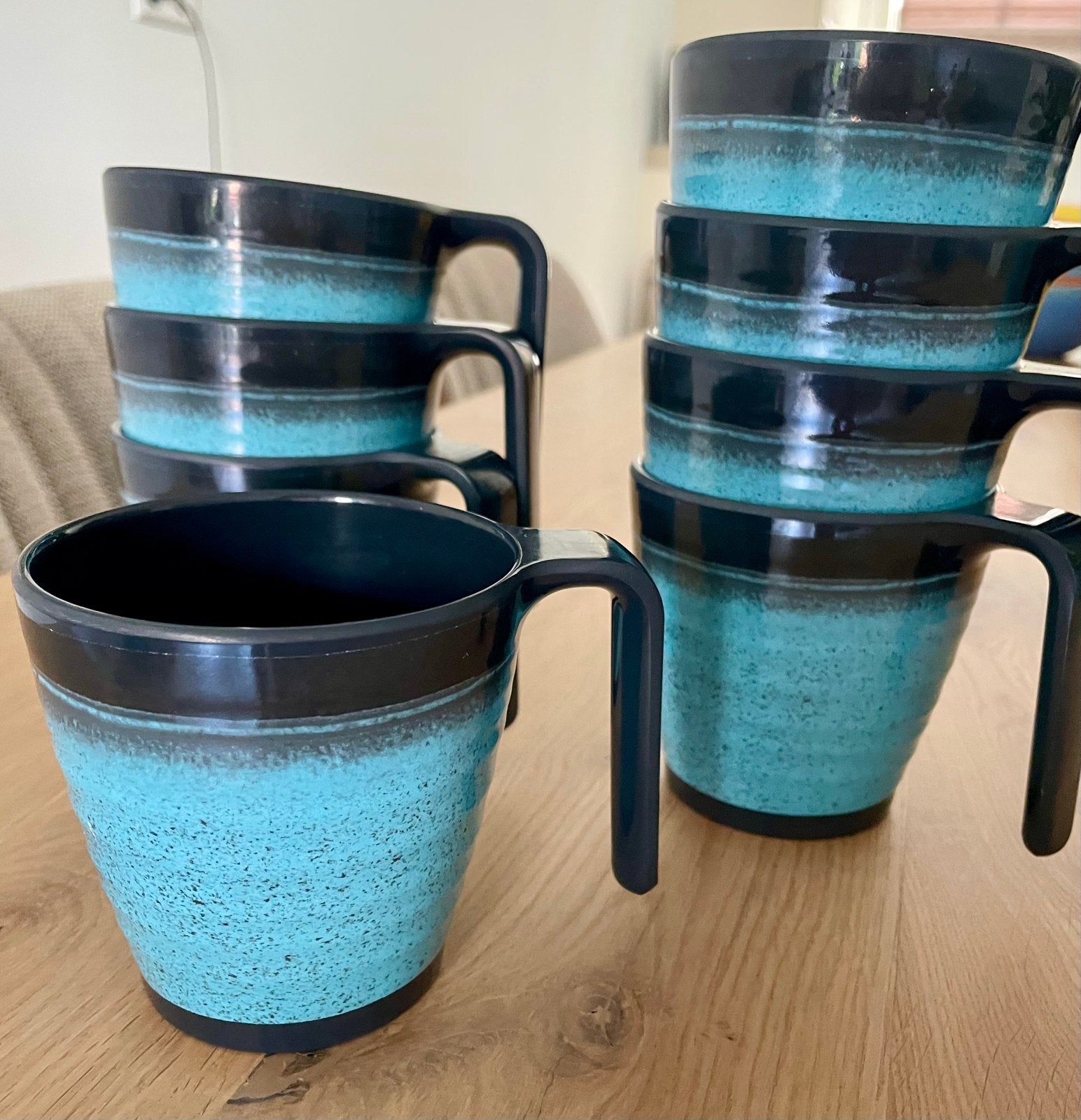 Flamefield melamine mokken - set van 8, Overige materialen, Ophalen of Verzenden, Zo goed als nieuw, Overige stijlen