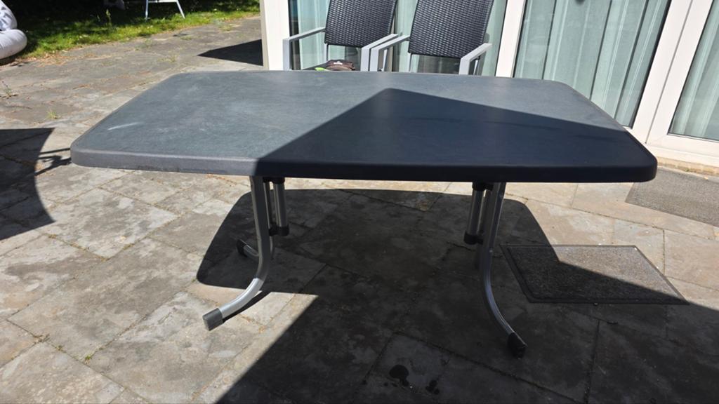 Handige inklapbare tuintafel - Grijs, Ophalen, Rechthoekig