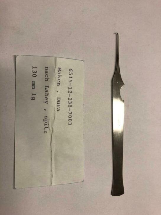 LAHEY CLINIC DURA RETRACTOR HOOK, 13CM,