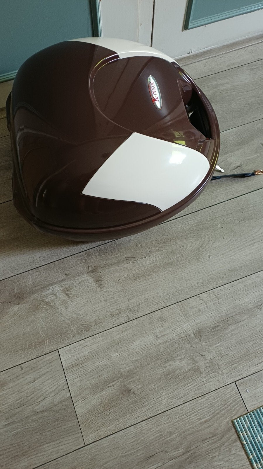 K-Max Scooter Topkoffer Bruin/Wit - Zo goed als nieuw, Ophalen of Verzenden, Zo goed als nieuw
