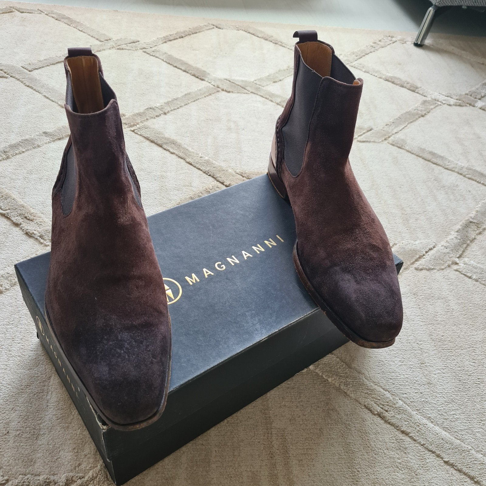 Magnanni suède boots - Maat 40,5 / 6,5, Kleding | Heren, Schoenen, Bruin, Boots, Ophalen of Verzenden, Magnanni