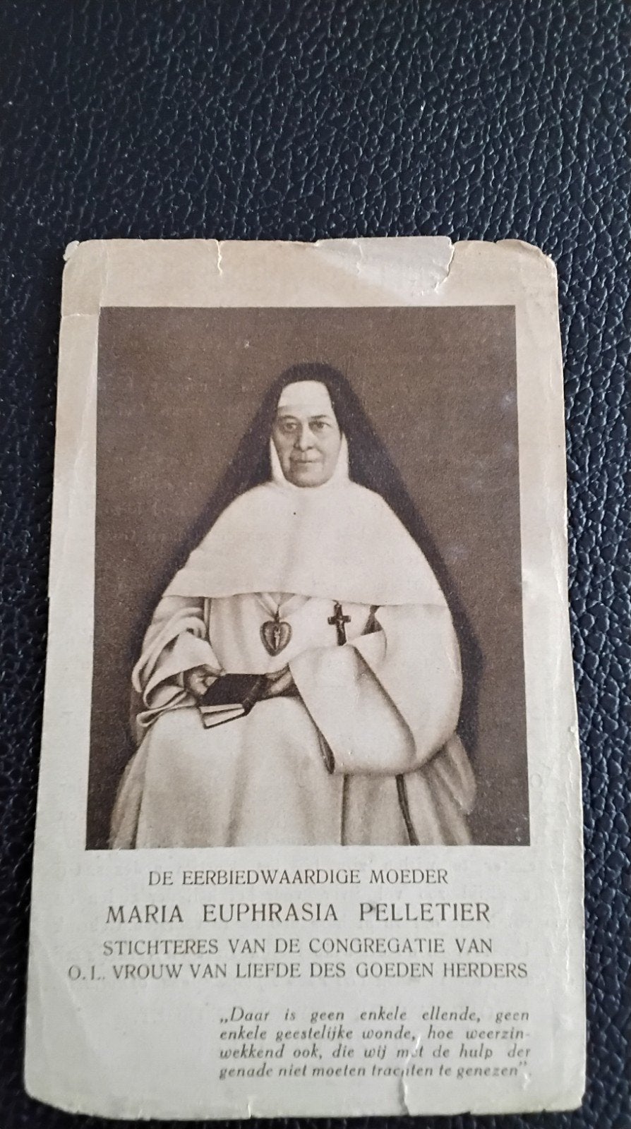 Bidprentje Moeder Maria Euphrasia Pelletier 1926, Antiek en Kunst, Antiek | Religie, Ophalen of Verzenden