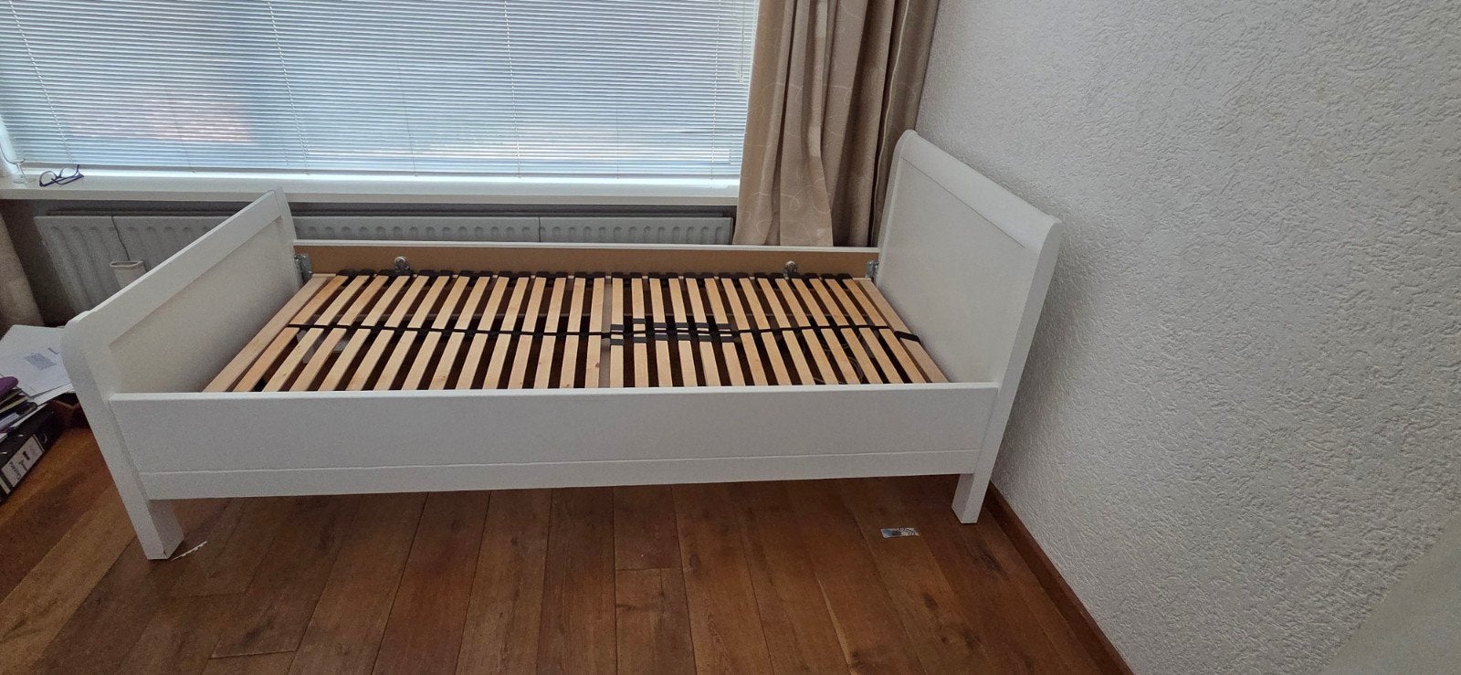 Te koop 1 persoonsbed met lattenbodem., Ophalen, Gebruikt, 90 cm, Eenpersoons