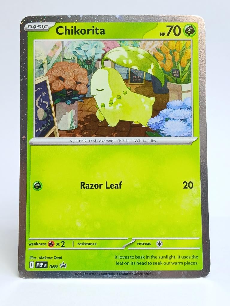 Pokémon - Promo - MEPEN - Chikorita - 069 - Cosmos Holo, Verzenden, Zo goed als nieuw, Losse kaart, Foil