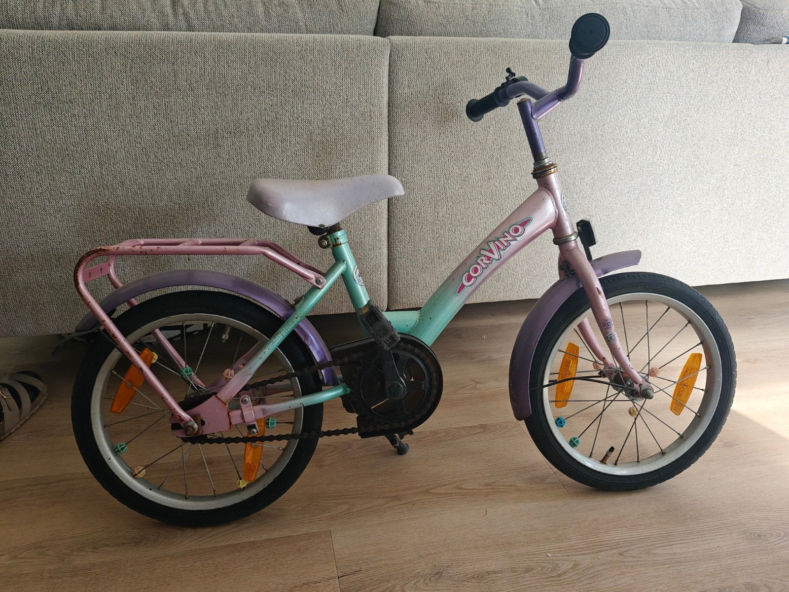 16 inch kinderfiets met bel en terugtraprem, Ophalen, Terugtraprem, Corvino, 16 tot 20 inch