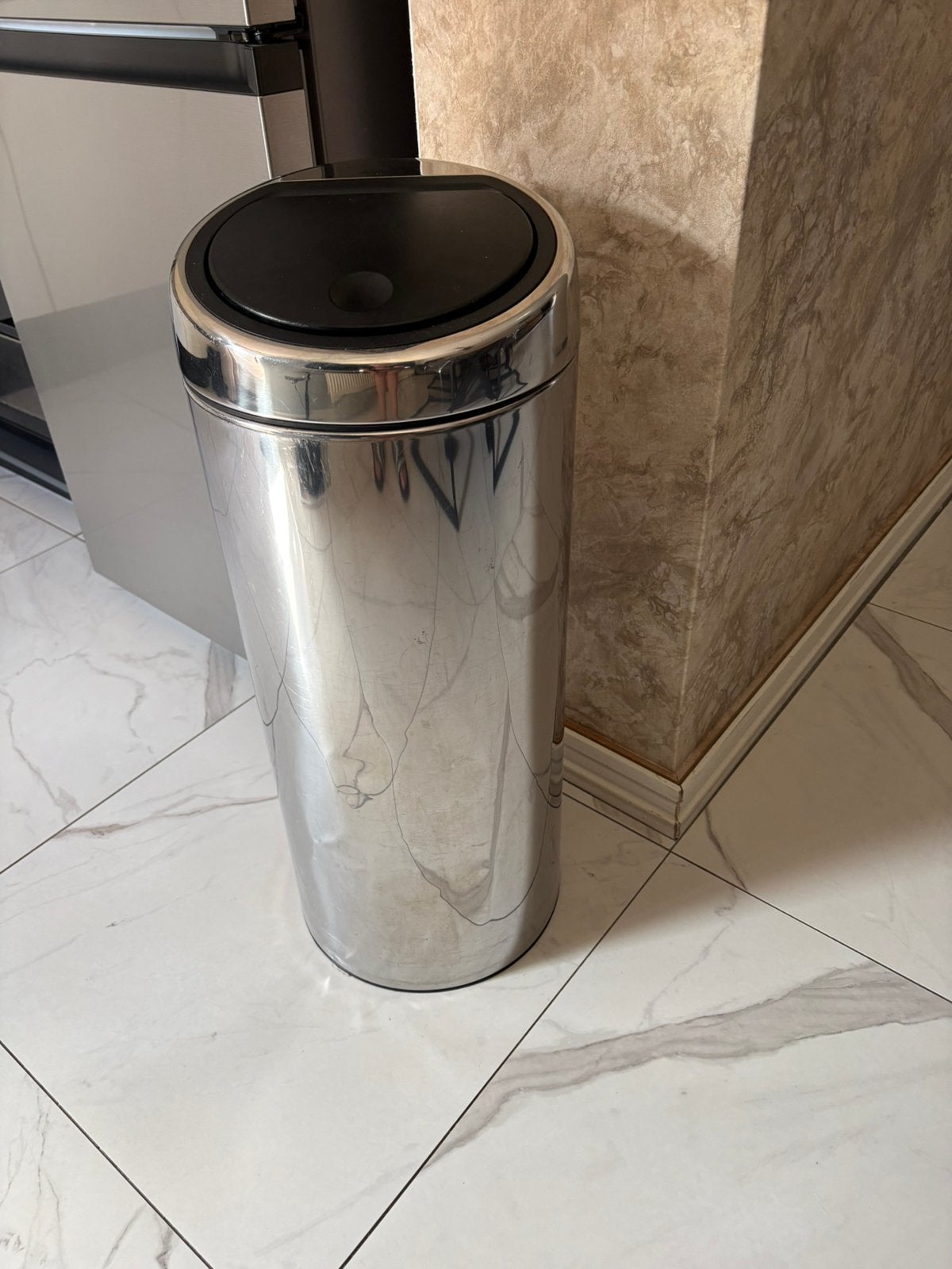 Brabantia prullenbak 23-30 liter rvs, Ophalen of Verzenden, Zo goed als nieuw