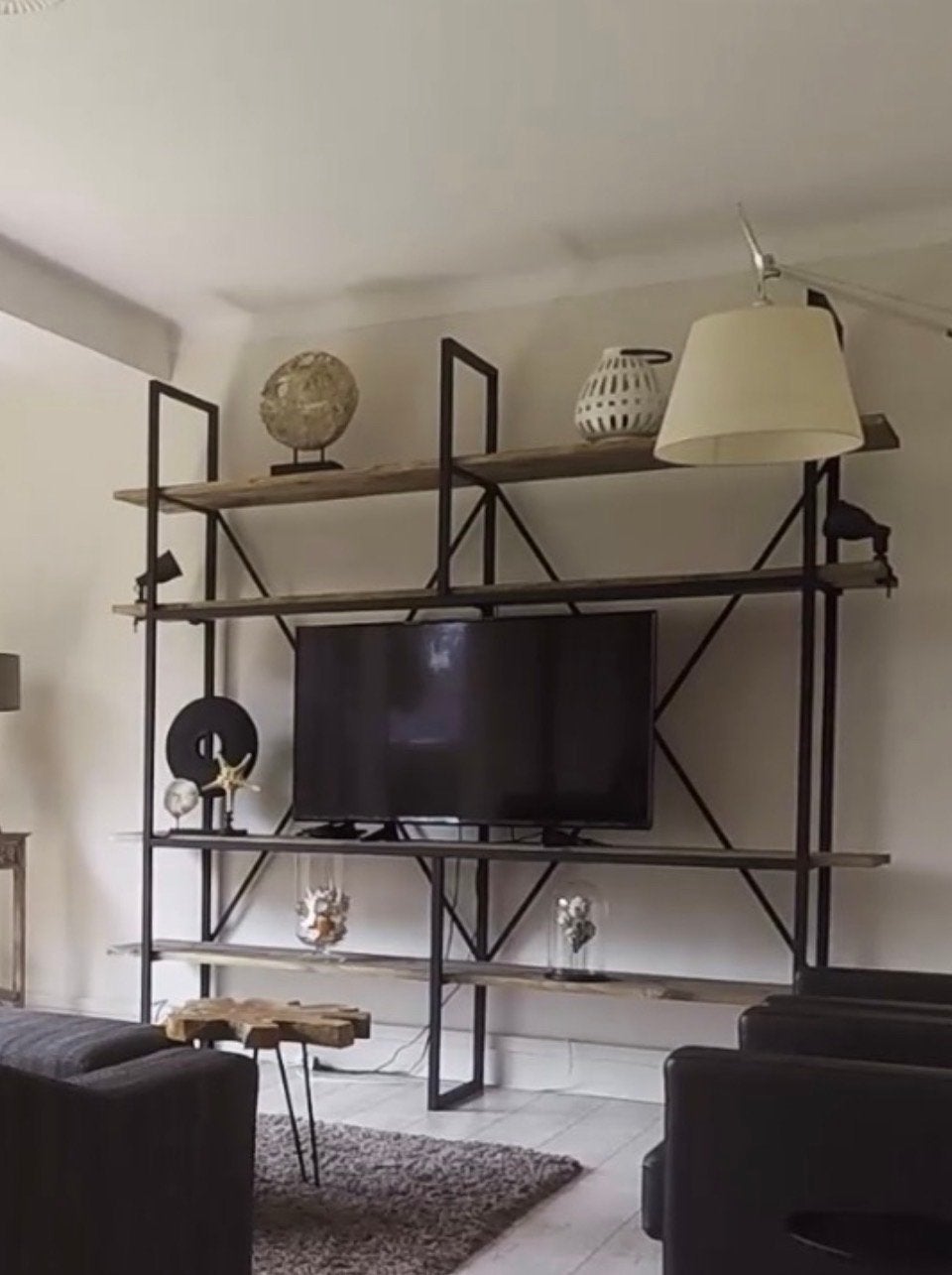Eijerkamp moderne woonkamer kast, zwart/bruin, H230xB230xD48, Ophalen, Gebruikt, Overige materialen, 200 cm of meer