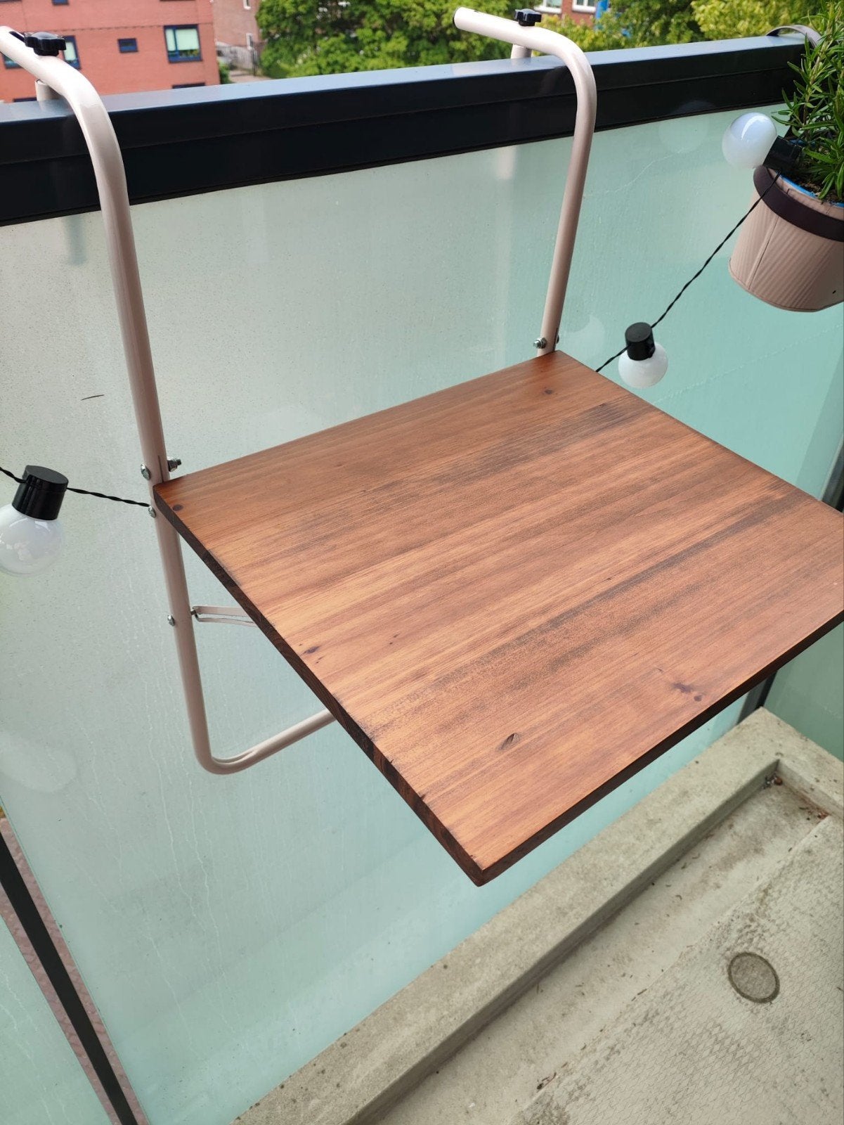 Balcony bar, Ophalen, Zo goed als nieuw, Rechthoekig, Hout