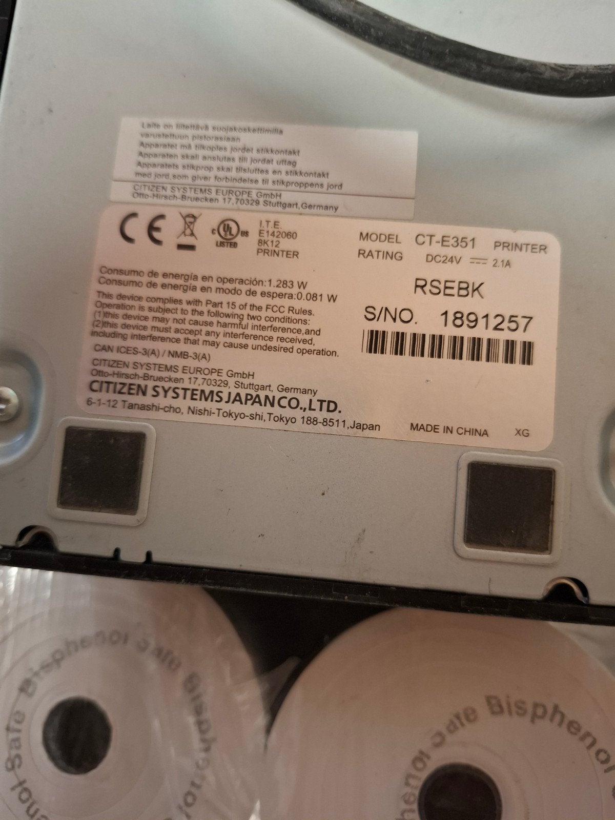 Citizen CT-E351 Printer - Compacte en betrouwbare bonprinter, Computers en Software, Printers, Zwart-en-wit printen, Gebruikt
