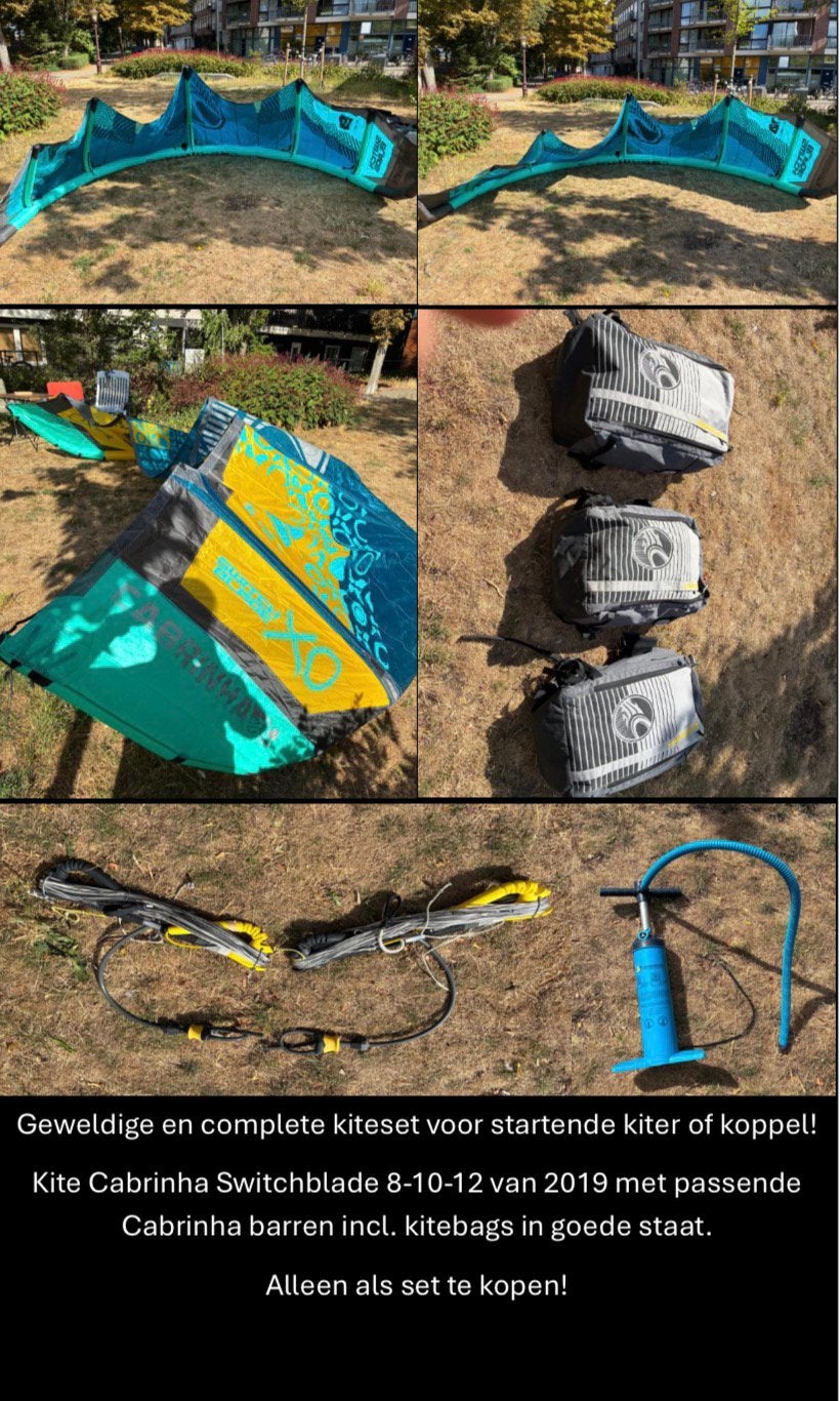 Kitesurfen, Ophalen, Kitesurf-set, Twintip, 10 m²