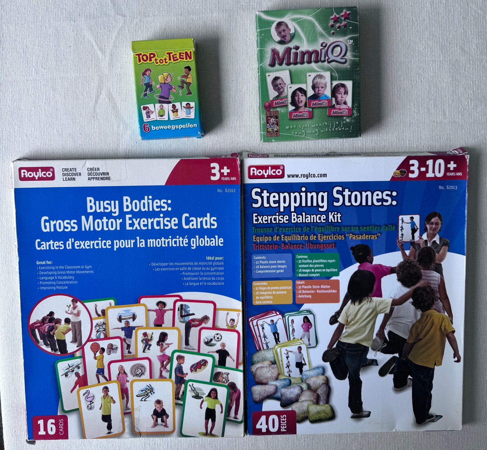 Set van 4 educatieve spellen (Roylco, MimiQ, Top-tot-Teen), Kinderen en Baby's, Speelgoed | Educatief en Creatief, Ophalen of Verzenden