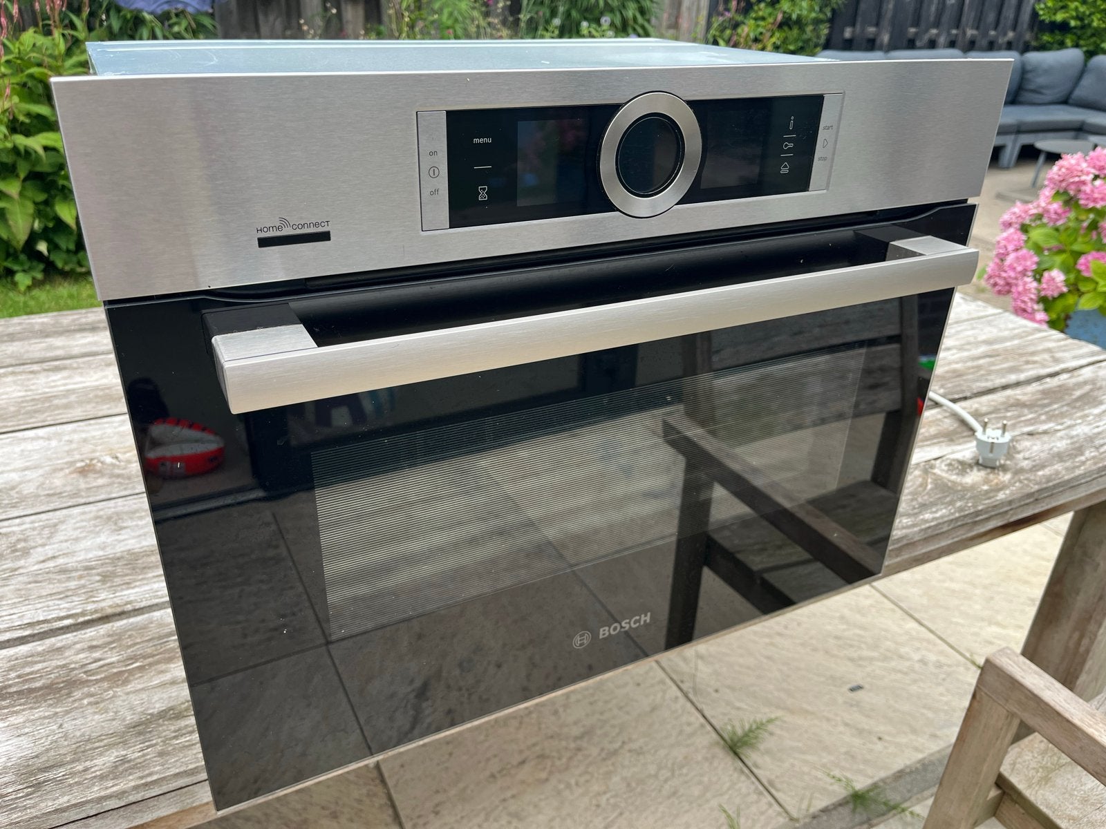 Bosch CSG656RS6 Inbouw Combi-Stoomoven RVS, Ophalen, 45 tot 50 cm, Gebruikt, Hete lucht