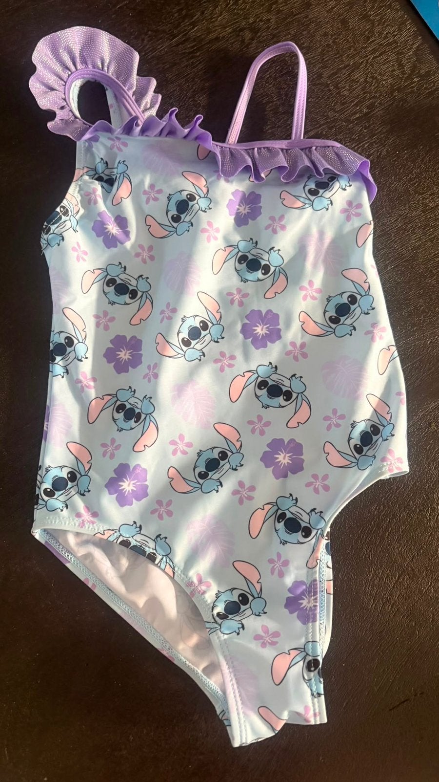 Leuk Stitch badpak, maat 122/128, Meisje, Badpak, Zo goed als nieuw, Ophalen of Verzenden